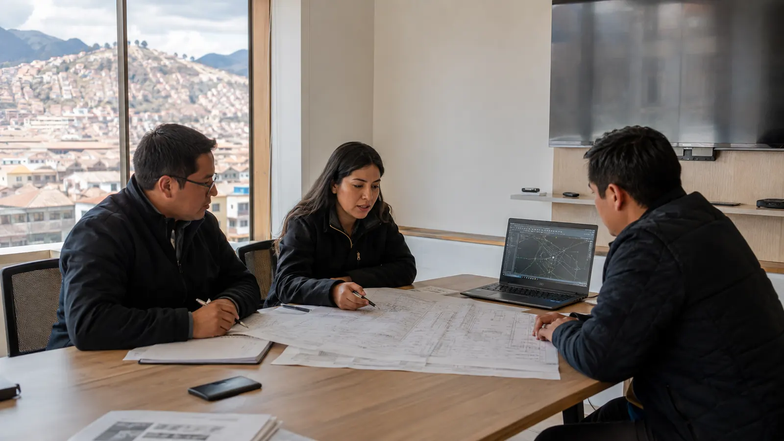Imagen conceptual temporal de coordinación técnica para un proyecto público